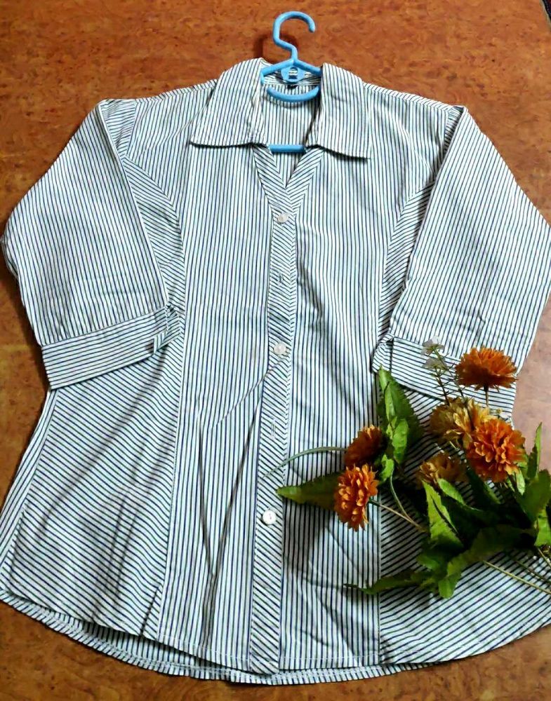 Striped Button-Down Formal Shirt