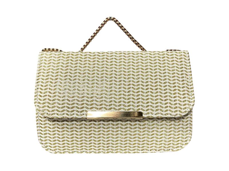 White Sequence Work Designer Shimmery Handbag with