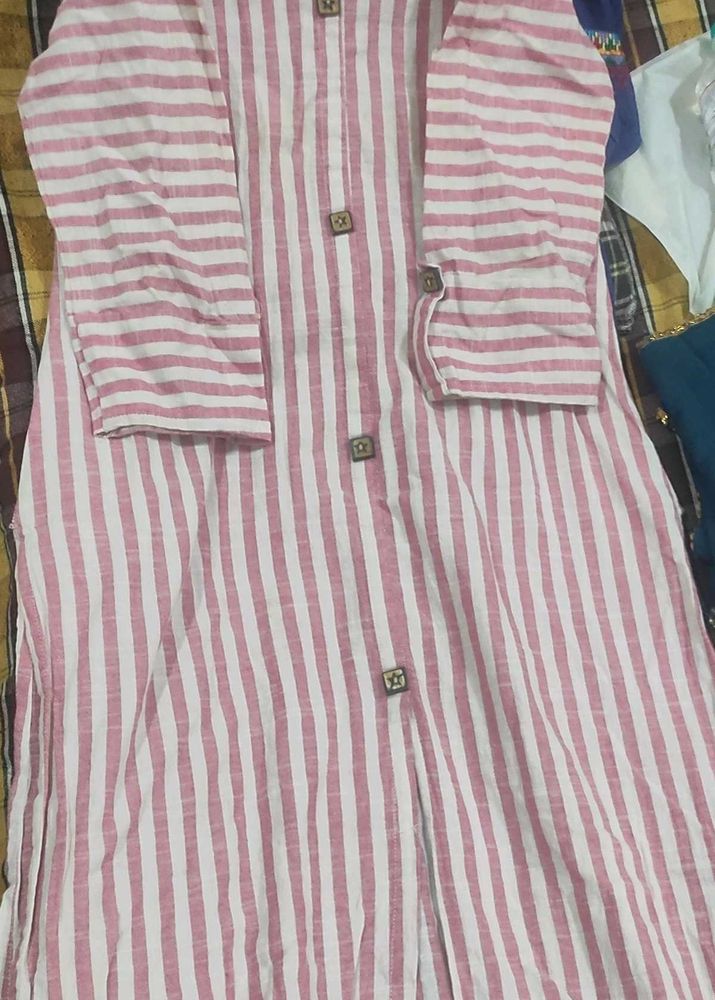 Striped Button-Down Kurti