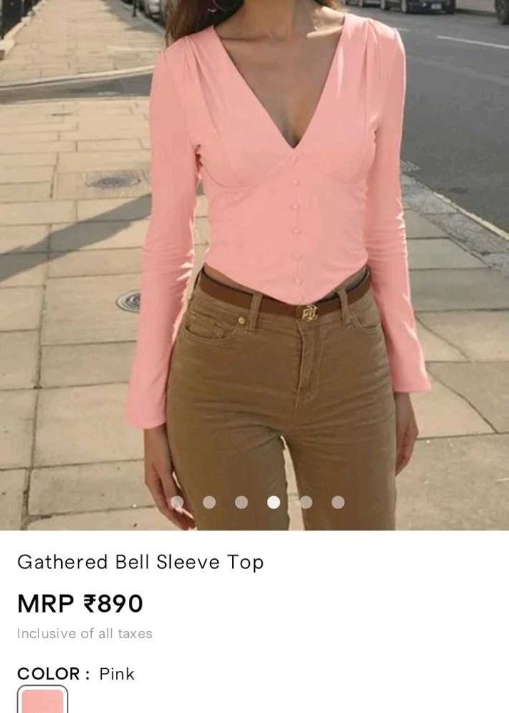 Pink Bell Sleeve Top