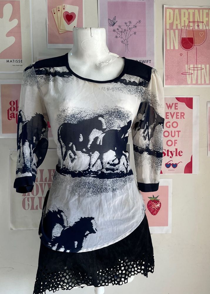 Horse Designed Sheer Top