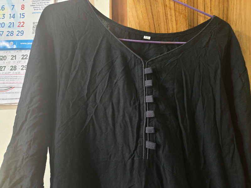 Black Full Length A Line DRESS
