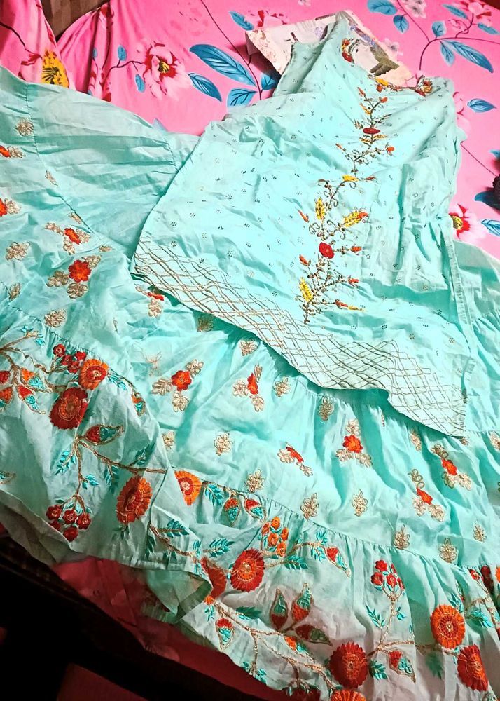 Embroidery Full Flair Gown