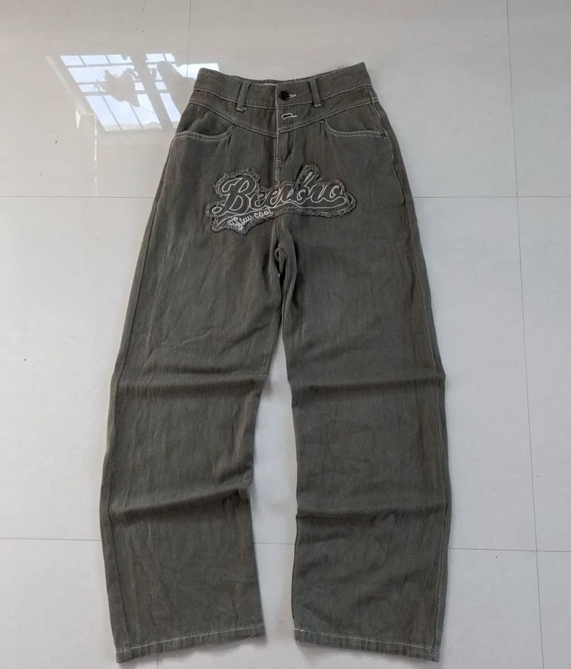 Vintage Style Wide Leg Jeans