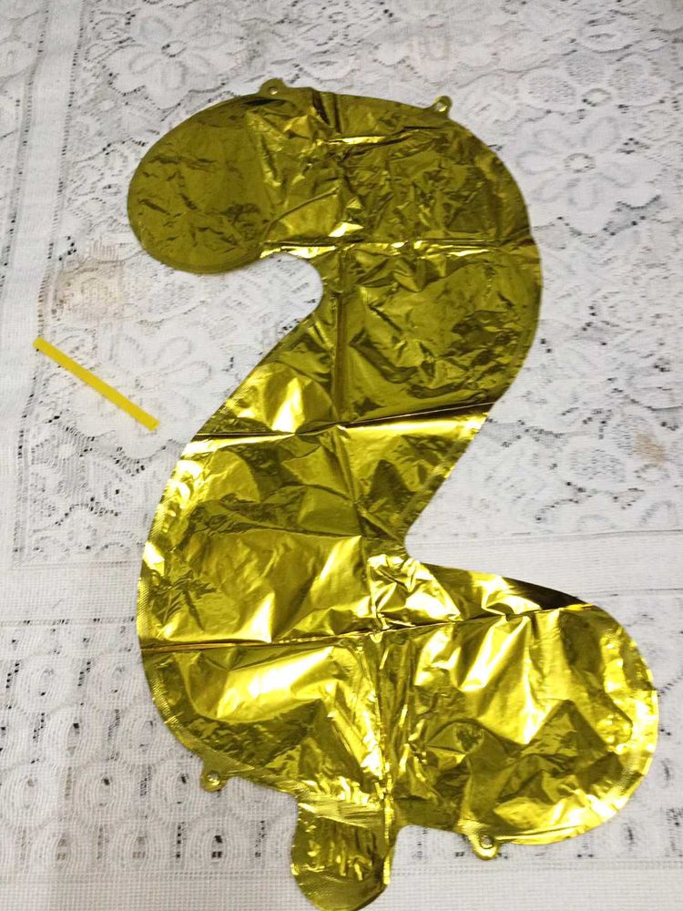 Gold Number 2 Foil Balloon
