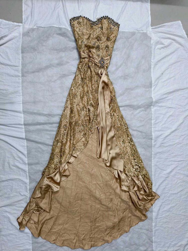 Stunning Gold Lace Formal Gown