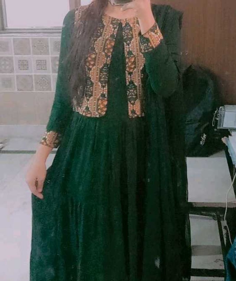 Elegant Green Ethnic Dress