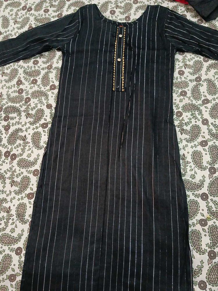 Striped Black Kurti