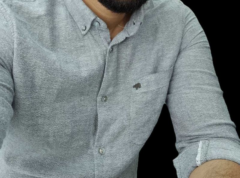 Gray Button-Down Shirt