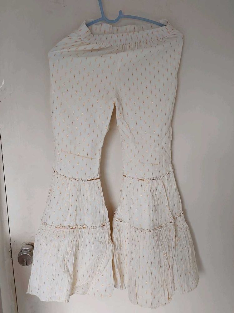 White Tiered Palazzo Pants