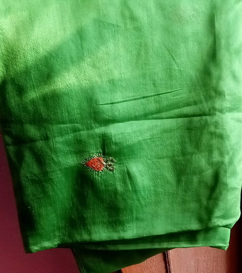 Georgette saree light green color