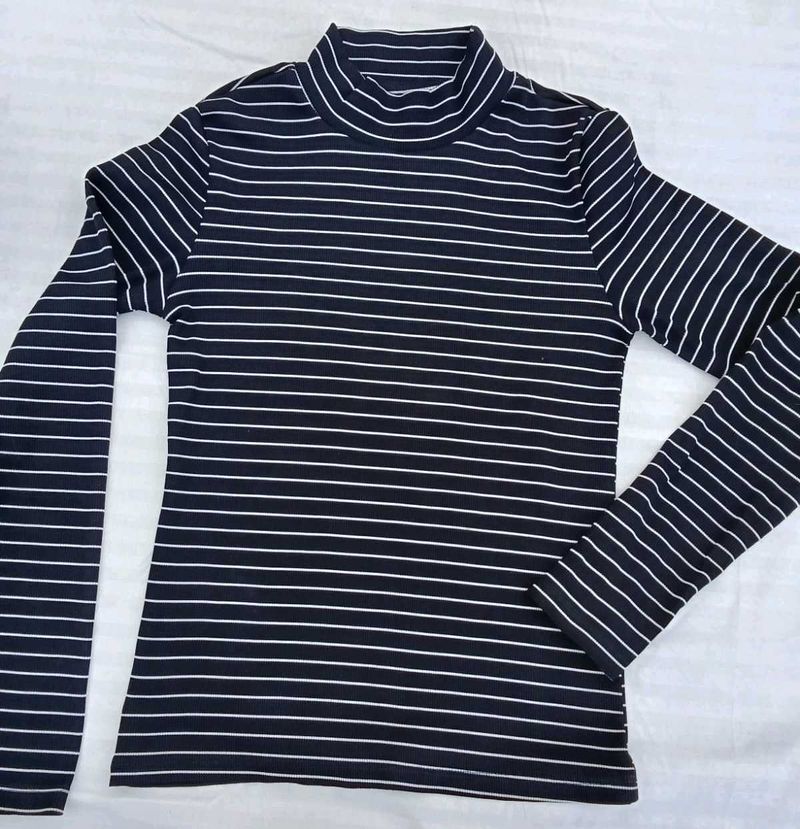 Striped Turtleneck Top