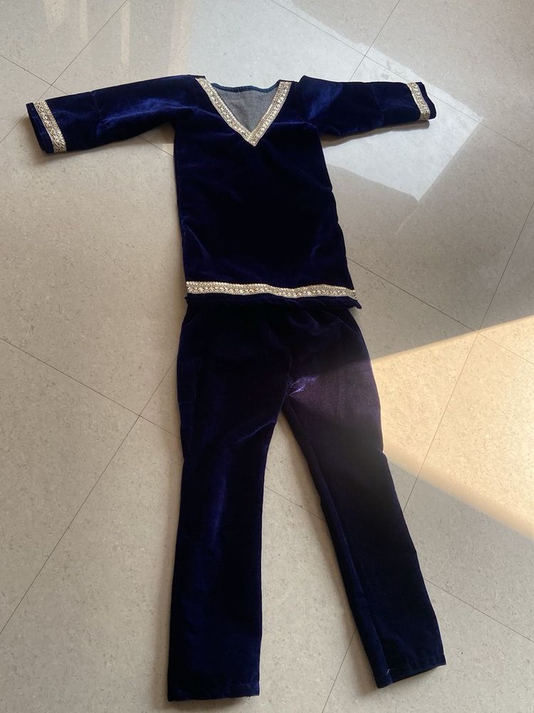 Velvet Kurta Pajama Set