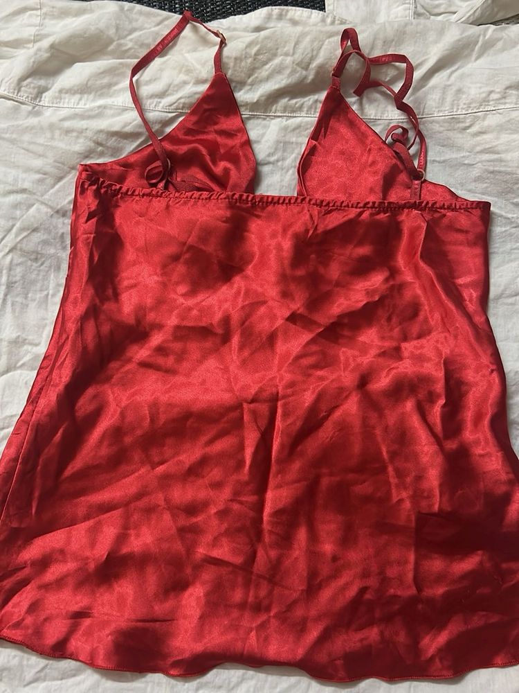 Red Satin Cami Slip