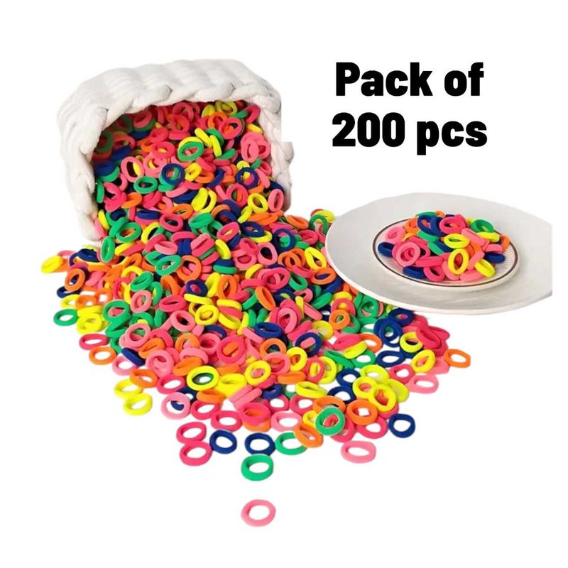 Colorful Hair Ties - 200 Pcs