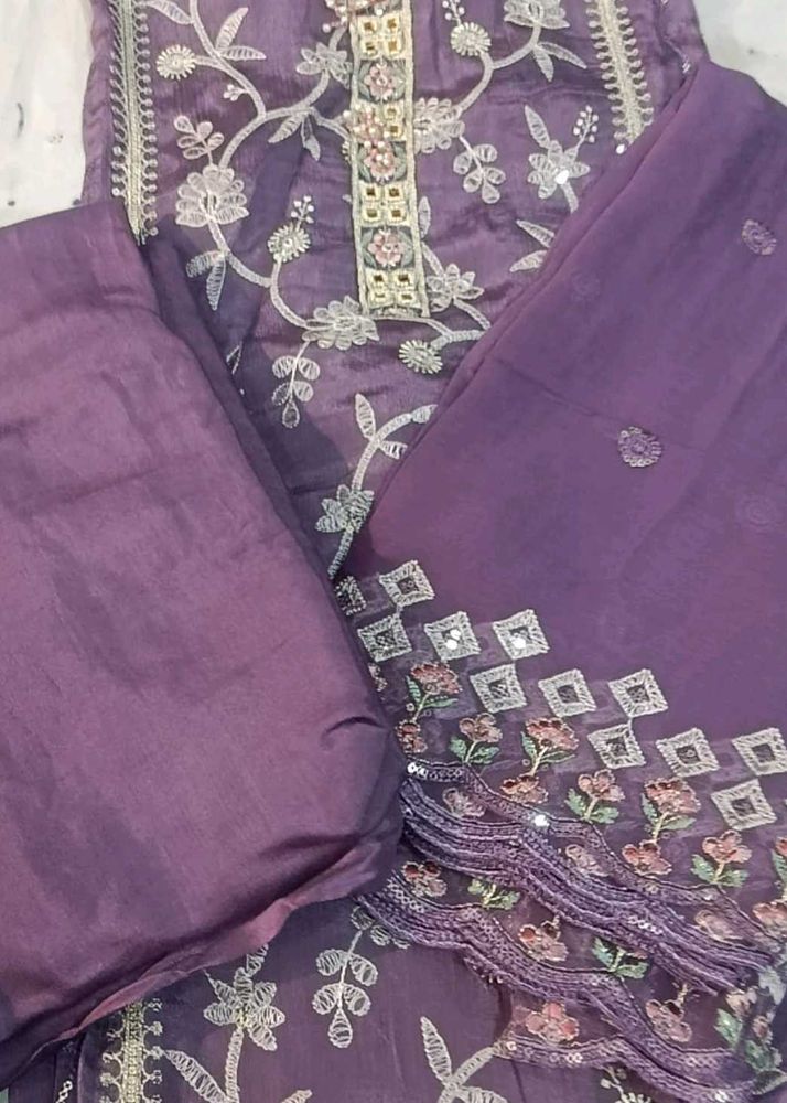 Elegant Embroidered Dress Material