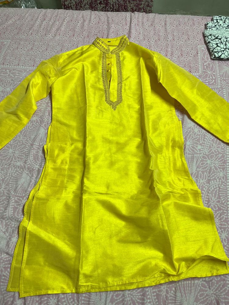 Yellow Mens Kurta