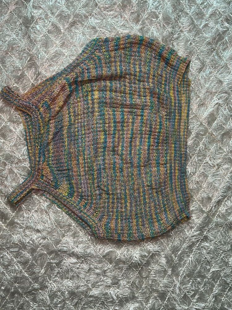 Colorful Hand Knit Sleeveless Top