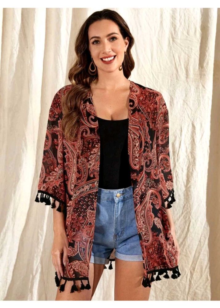 Paisley Print Kimono