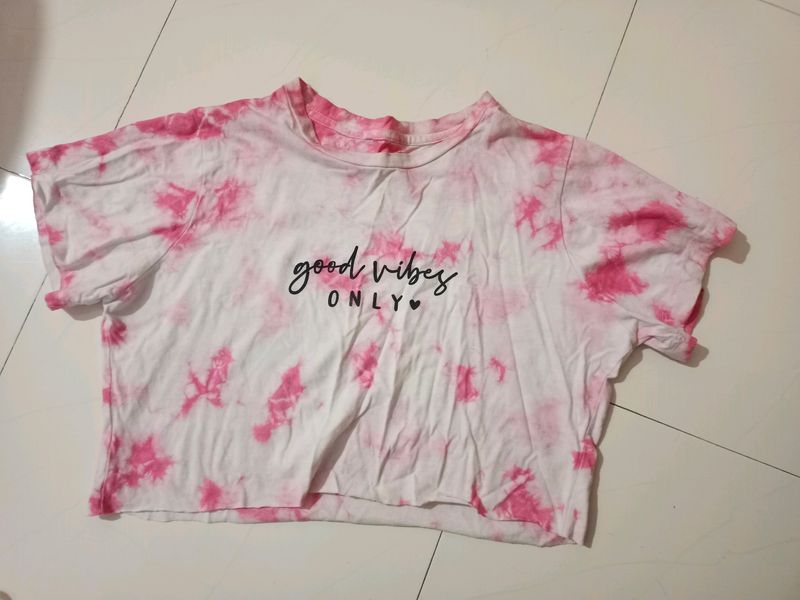 Crop Top Pink And White
