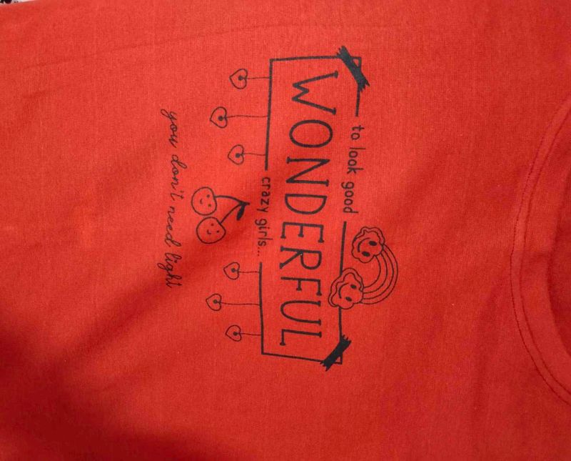 Wonderful Graphic Tee - Coral Colour