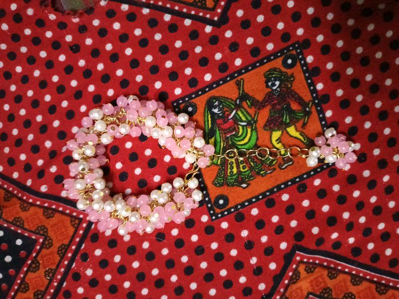 Pink &amp; Pearl Beaded Bracelet