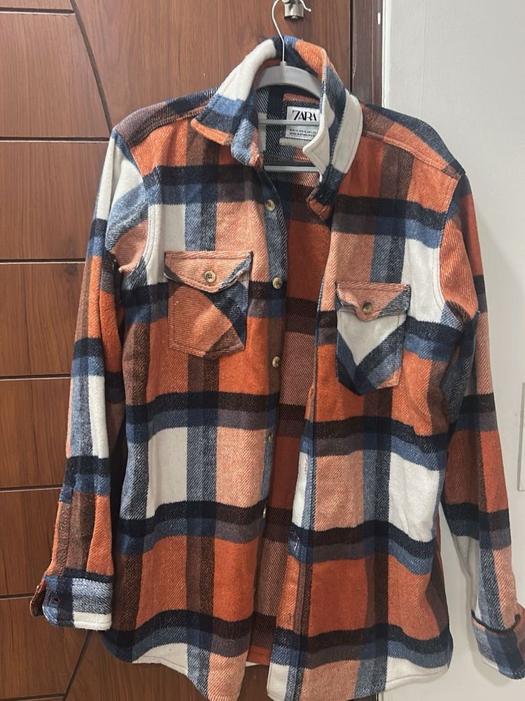 Zara Plaid Flannel Overshirt