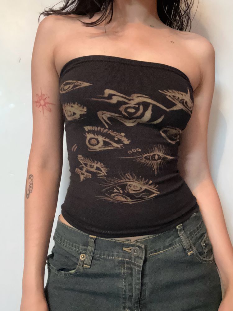 y2k Grunge Graphic Pinterest Tube Top