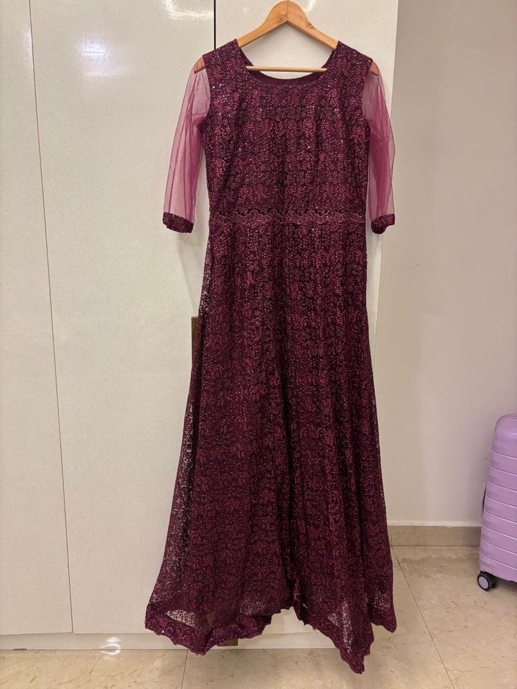 Elegant Maroon Ethnic Gown