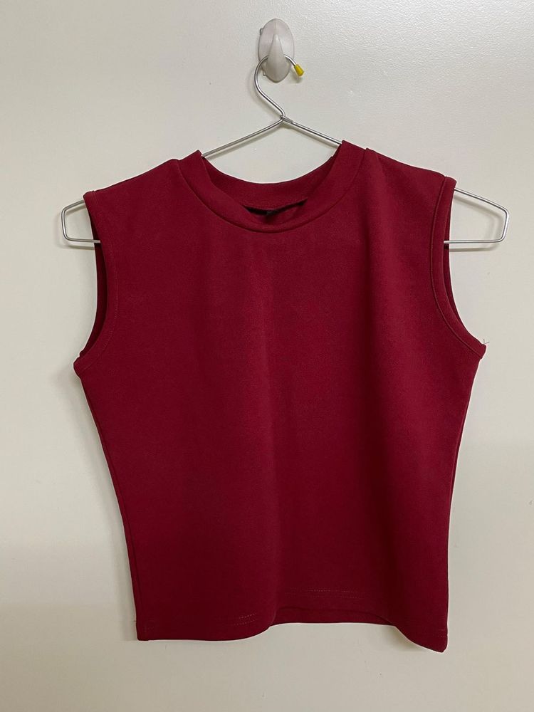 Burgundy Sleeveless Top