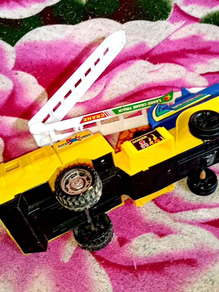 New Boys Playing Crane Truck . Cran For Child .