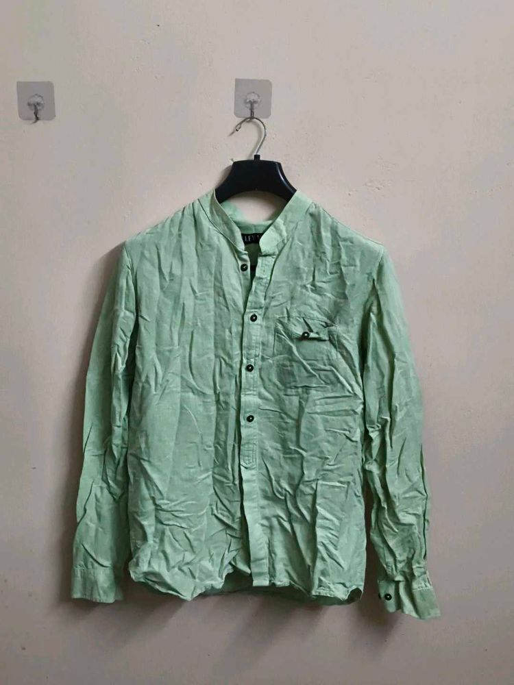 Light Green Grandad Shirt