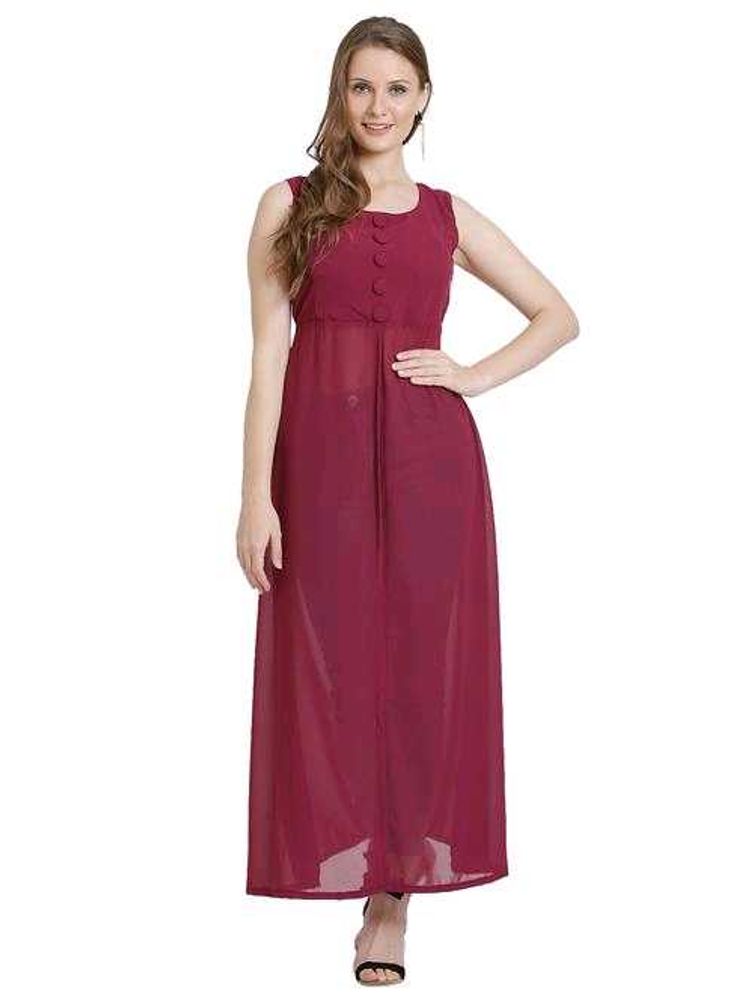 Stylish Maroon Maxi Dress