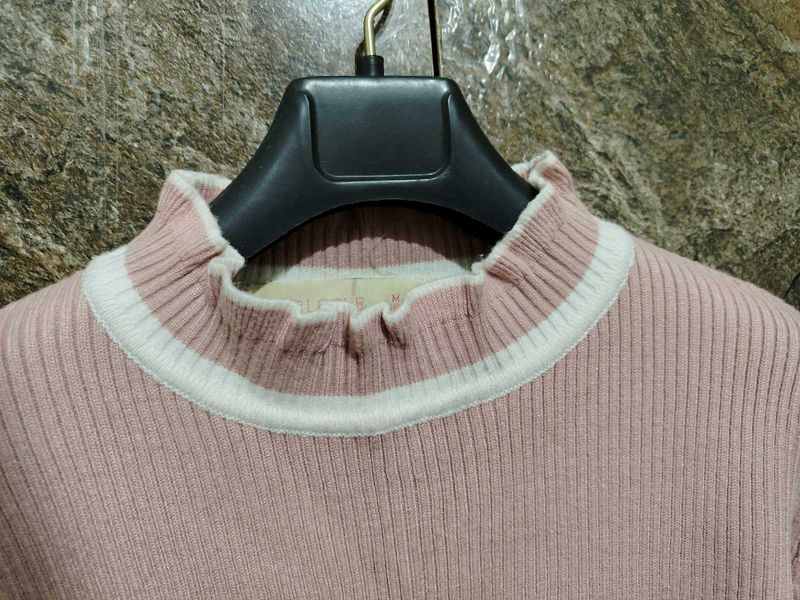Cute Pink Ruffle Sweater