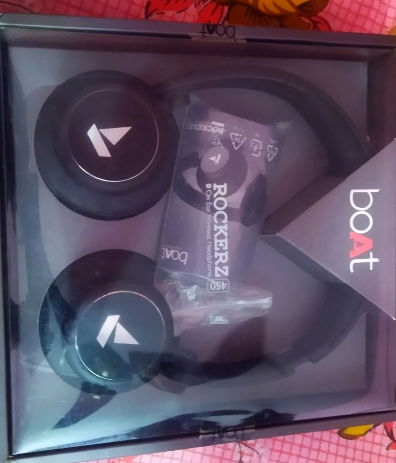 Boat Rockerz 450 BT Headphone Lucious Black ⚫
