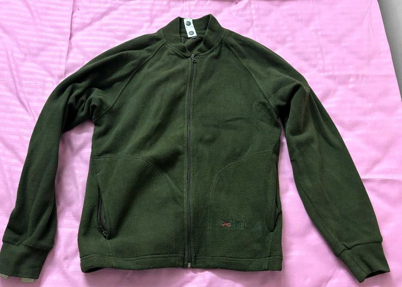 Green Fleece Zip-Up Jacket