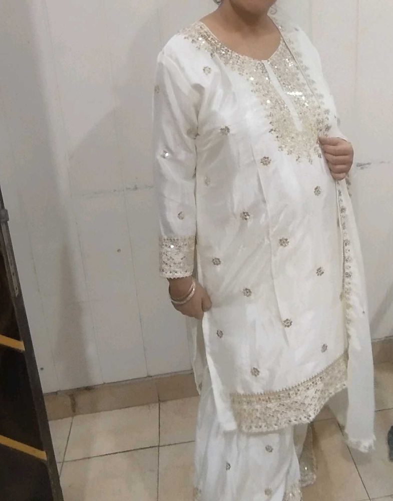 Elegant White Kurta Set small to XXXl