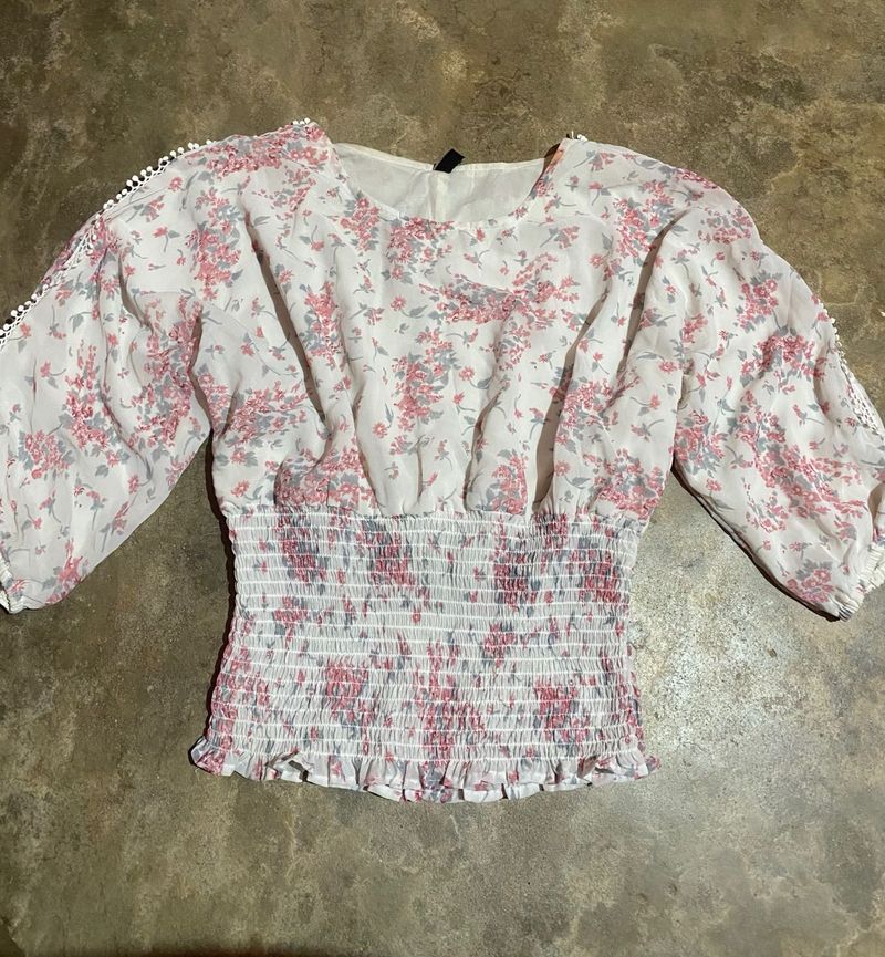 Floral Smocked Blouse