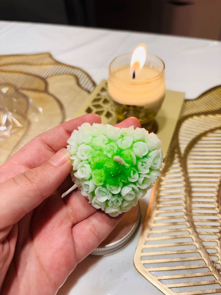 Floral Heart Candle