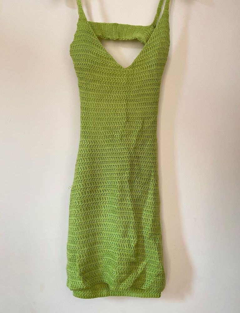 Lime Green Crochet Dress 🌴🥥