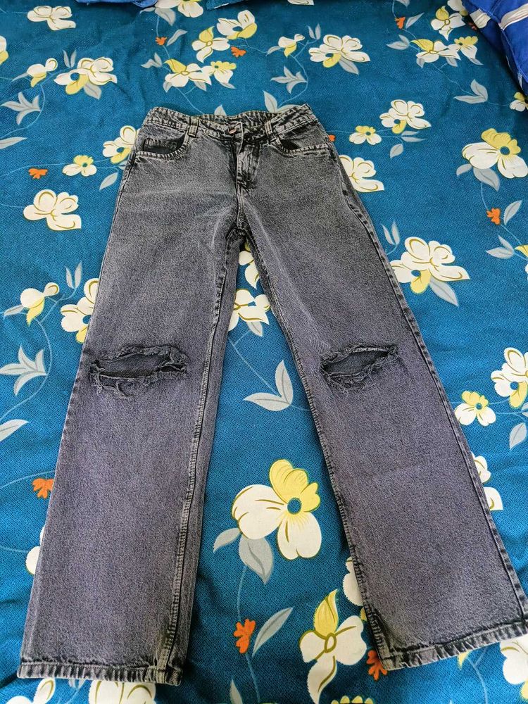 Ripped Grey Jeans