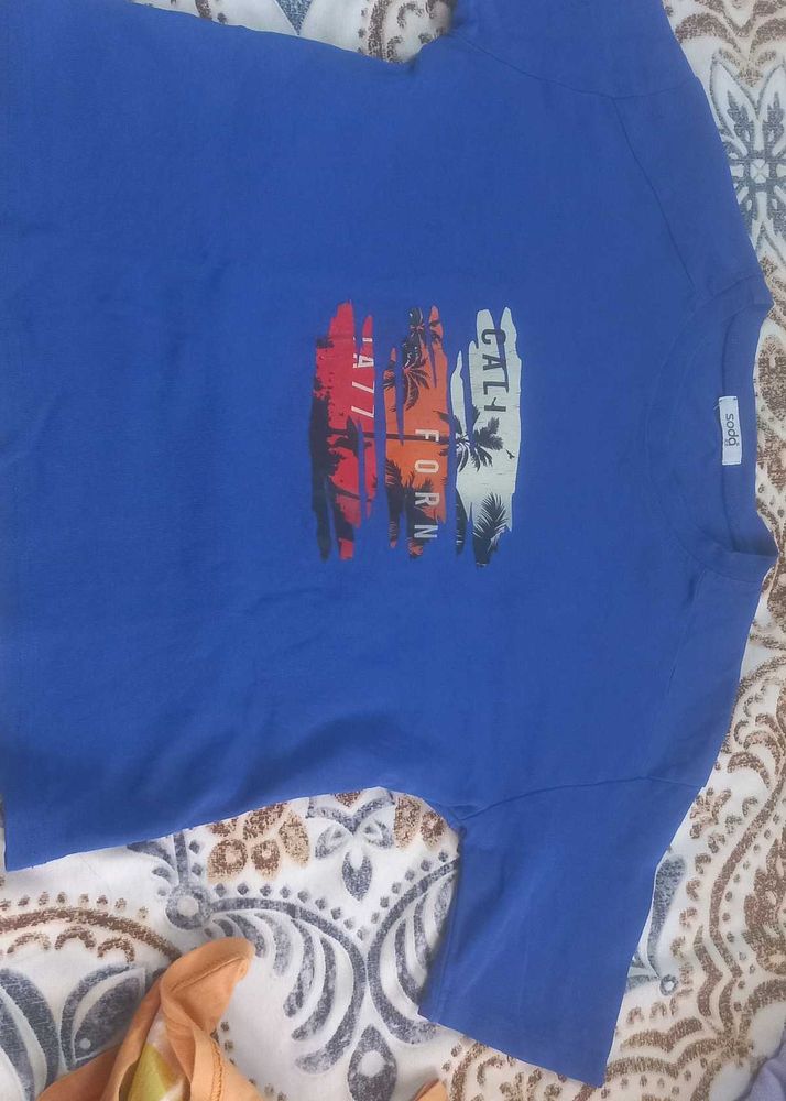 Royal  Blue  Crop T Shirt