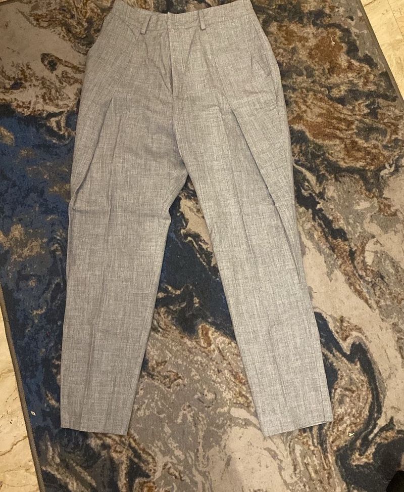 Gray Pleated Trousers