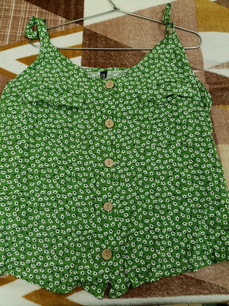Floral Green Tank Top
