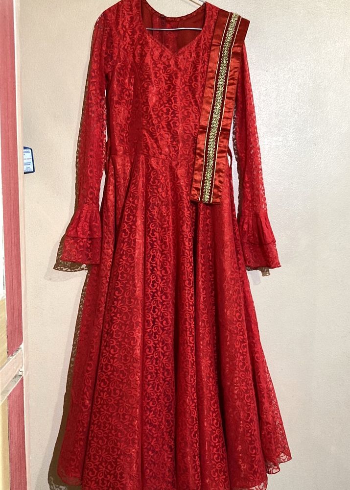 Madhuri Dixit Style Red Party Gown/ Frock