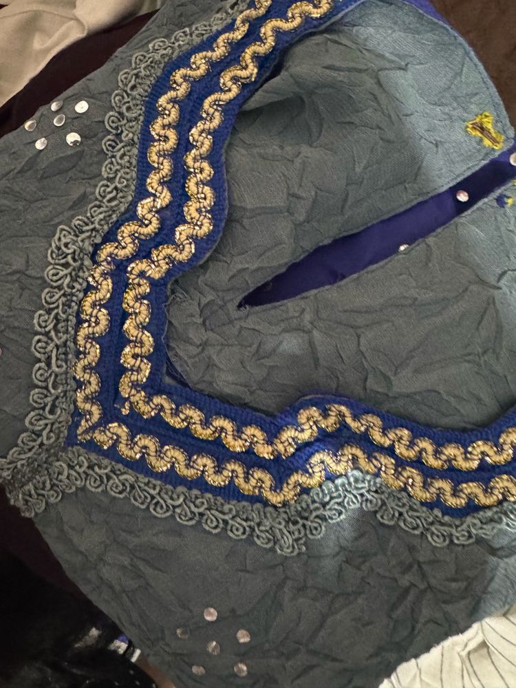 Embroidered Crushed Detail Top