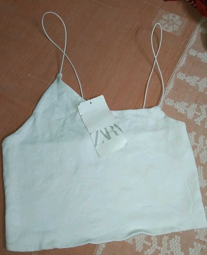 Zara White Crop Top