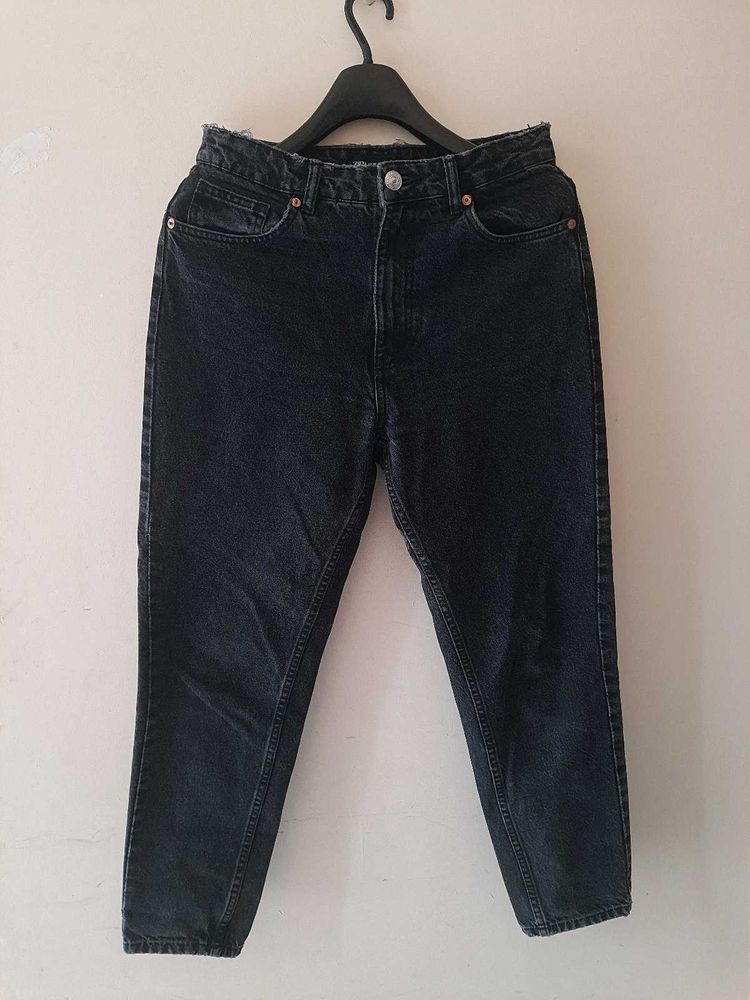 Zara Charcoal Mom fit denim