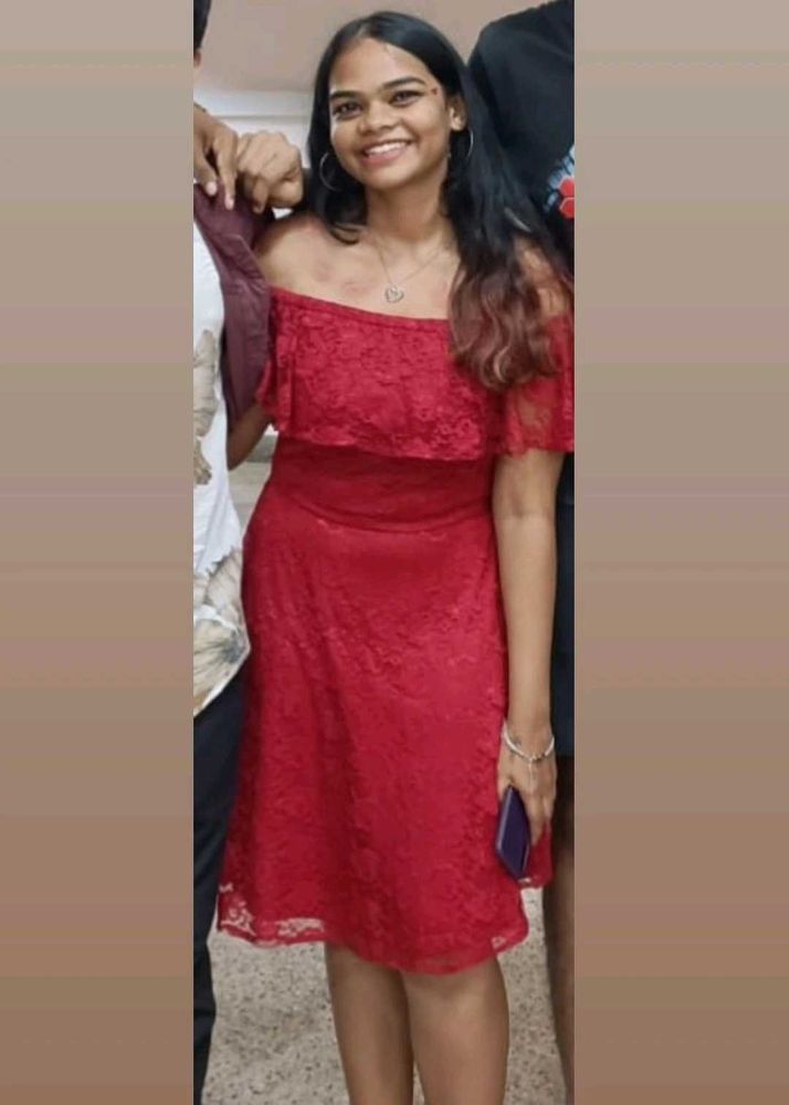 Red Lace Off-Shoulder Dress