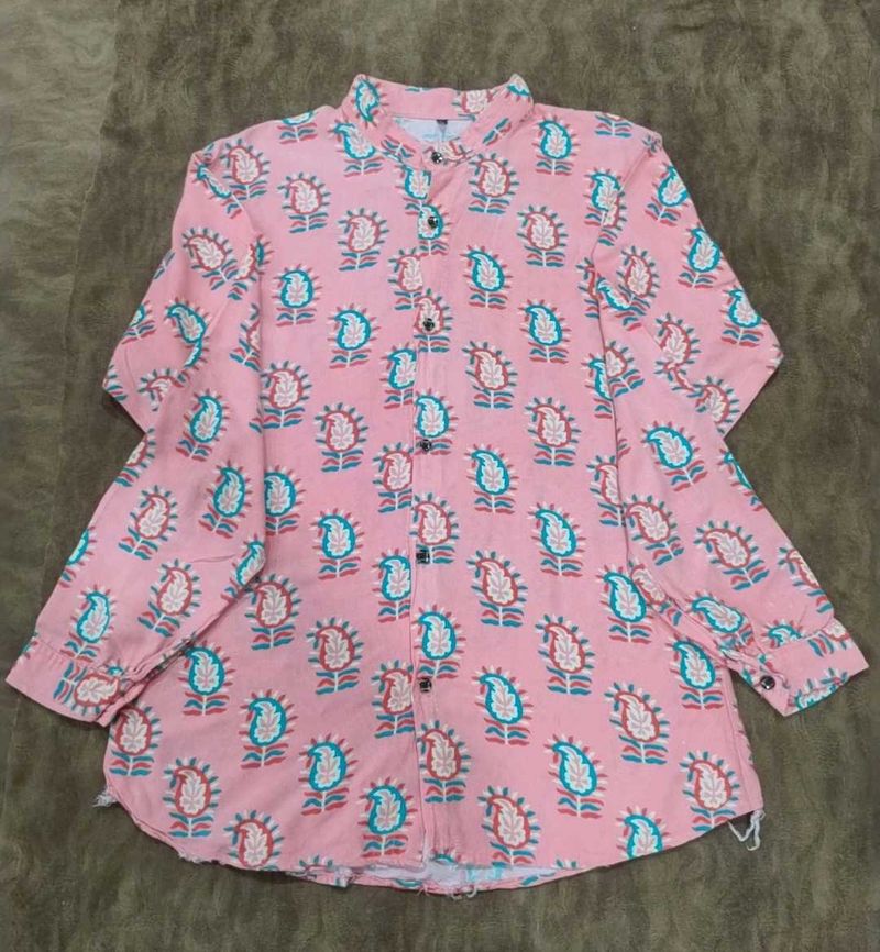 Pink Paisley Print Shirt